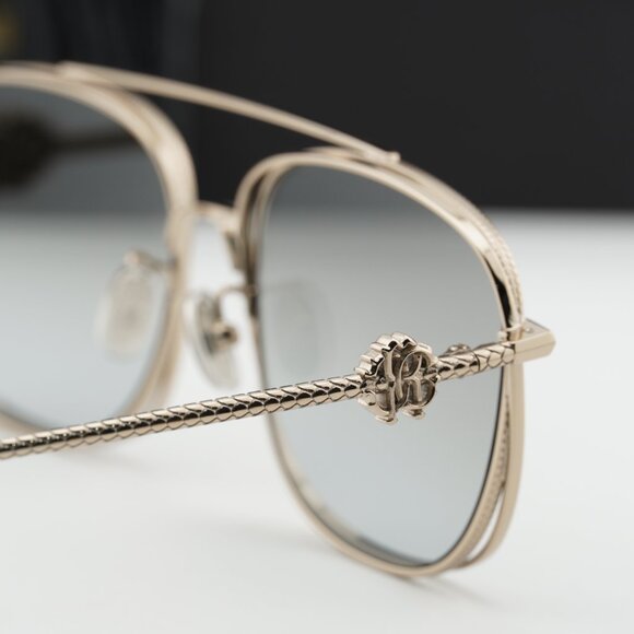 Roberto Cavalli SRC059M 8FFX Aviator Sunglasses - Gold / Grey main image 9
